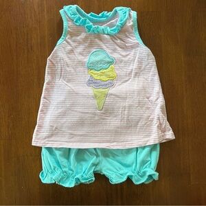 Striped Ice Cream Tank and Shorts Set